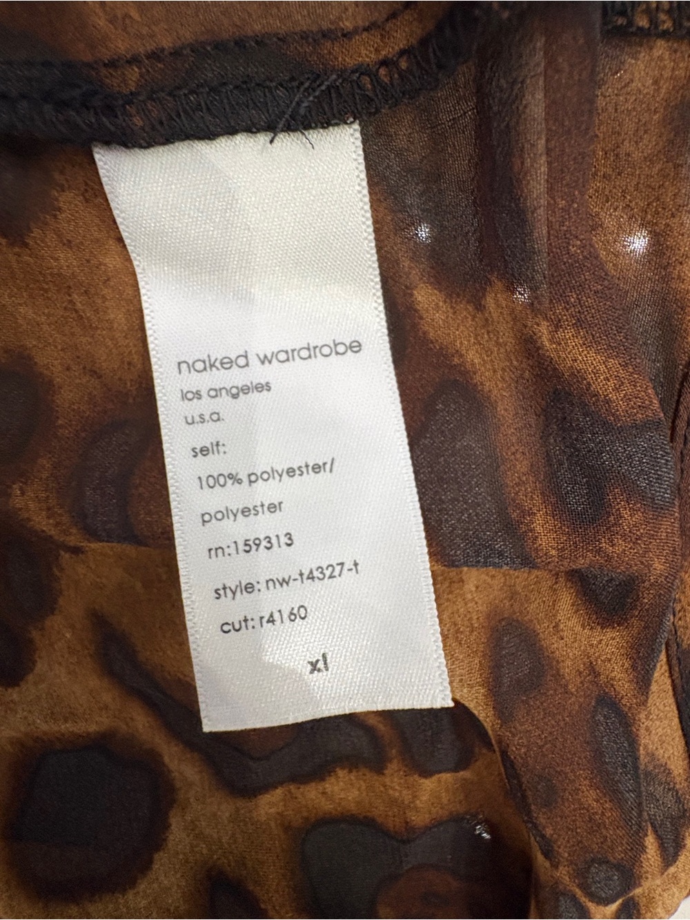 NWT Naked Wardrobe Sz XL Leopard Print Sheer Chiffon Halter Top - Picture 8 of 14